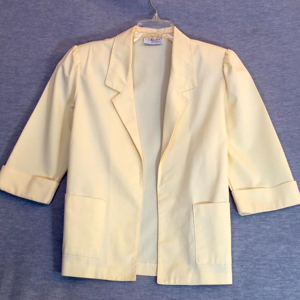 JESSICA SCOTT Spring/Summer Butter Yellow Machine Wash Unlined 2 Pocket Blazer